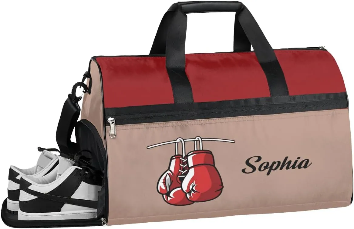 Boxing Sports Bag Gym Bag for Adults Personalized Duffel Bag for Men Large luggage Bags for Women Travel Tote Bag Gym Accessories for Men Women