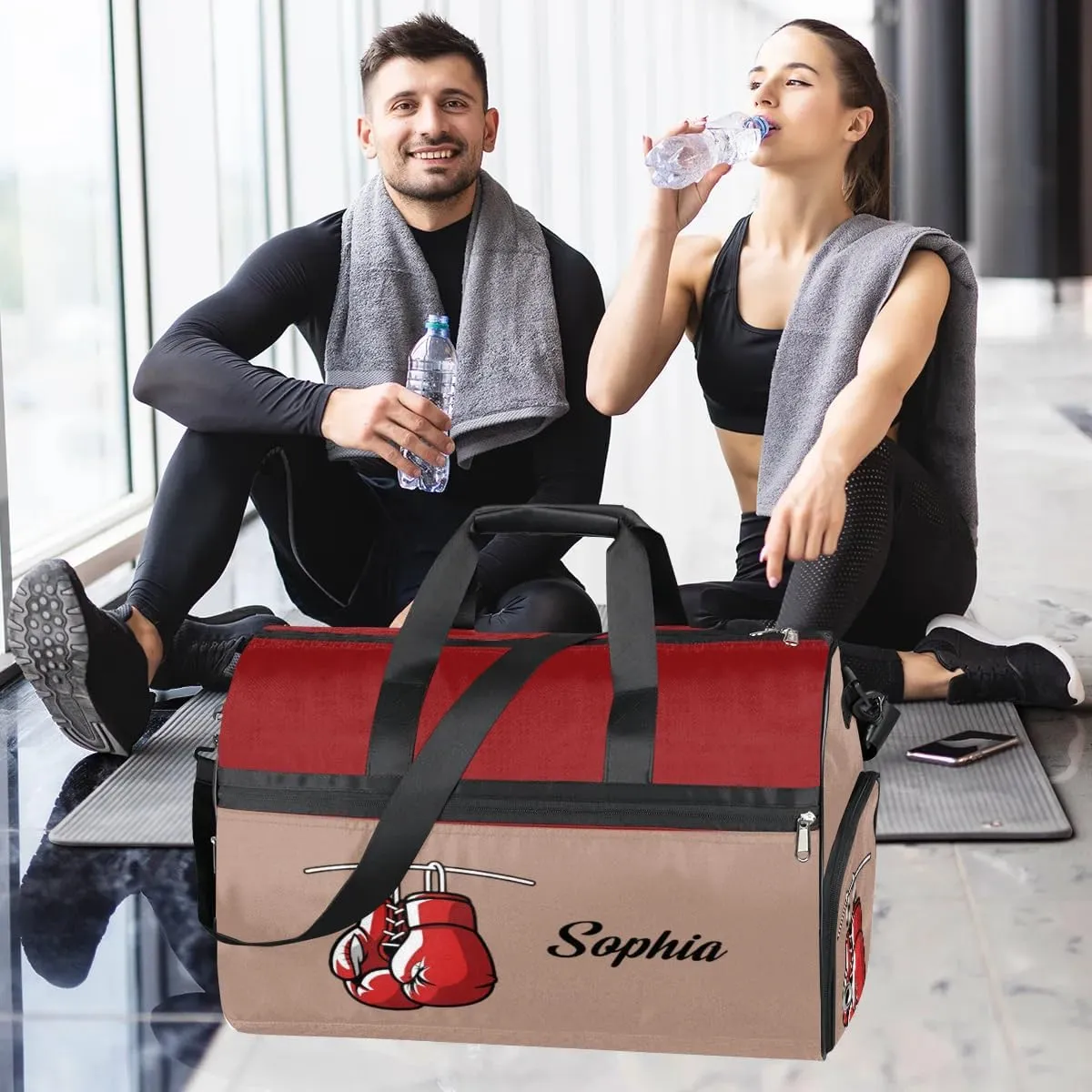 Boxing Sports Bag Gym Bag for Adults Personalized Duffel Bag for Men Large luggage Bags for Women Travel Tote Bag Gym Accessories for Men Women
