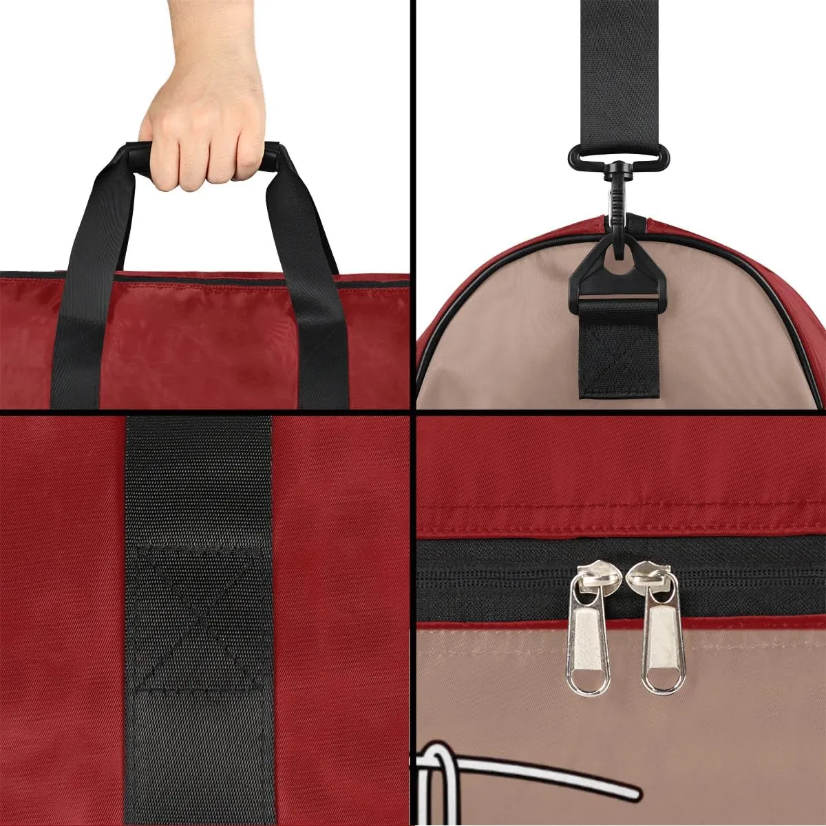 Boxing Sports Bag Gym Bag for Adults Personalized Duffel Bag for Men Large luggage Bags for Women Travel Tote Bag Gym Accessories for Men Women