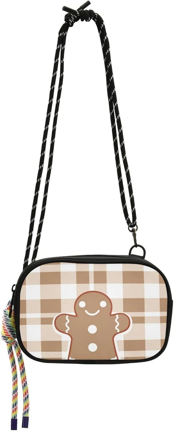 Brown Gingerbread Squares Christmas Side Bag Crossbody for Men Comfort with Adjustable Strap Women's Shoulder Handbags For Hiking Traveling bolso impermeable para mujer