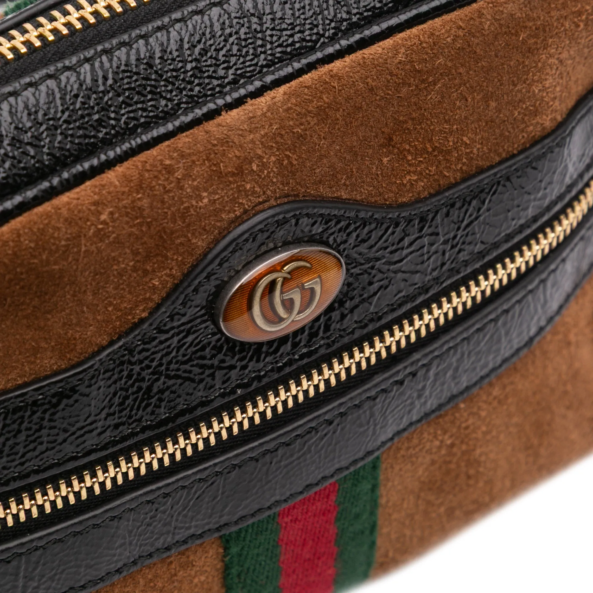 Brown Gucci Mini Suede Ophidia Crossbody