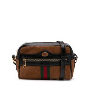 Brown Gucci Mini Suede Ophidia Crossbody