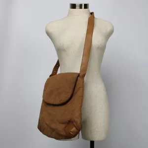 Brown Suede Satchel Crossbody Bag