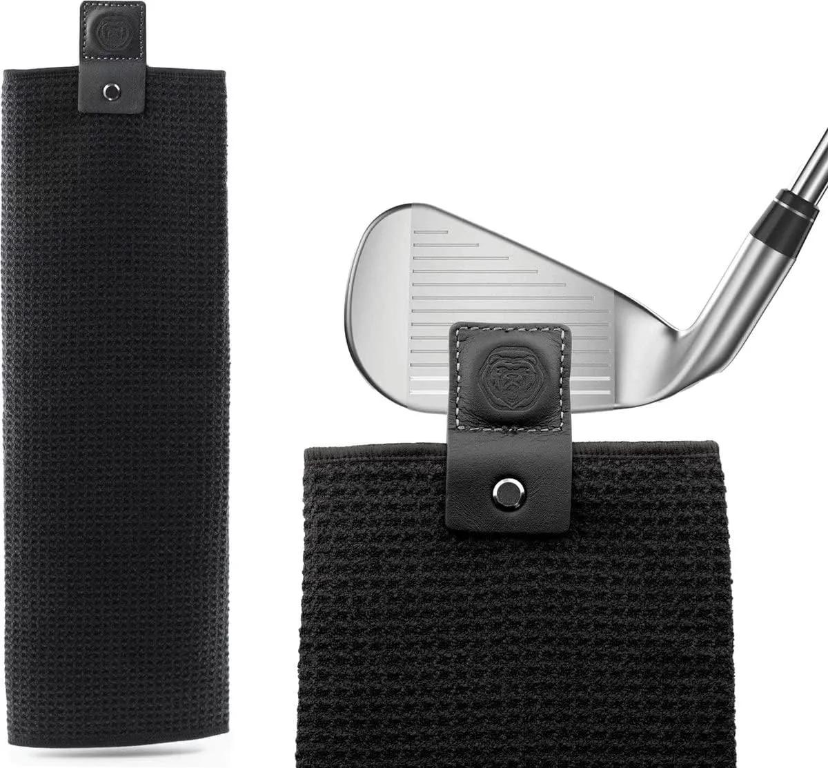 Brute Strength - Magnetic Golf Towel - Black - 2X Microfiber Golf Towel with Deep Waffle Pockets - Golf Accessories - Fitness Towel