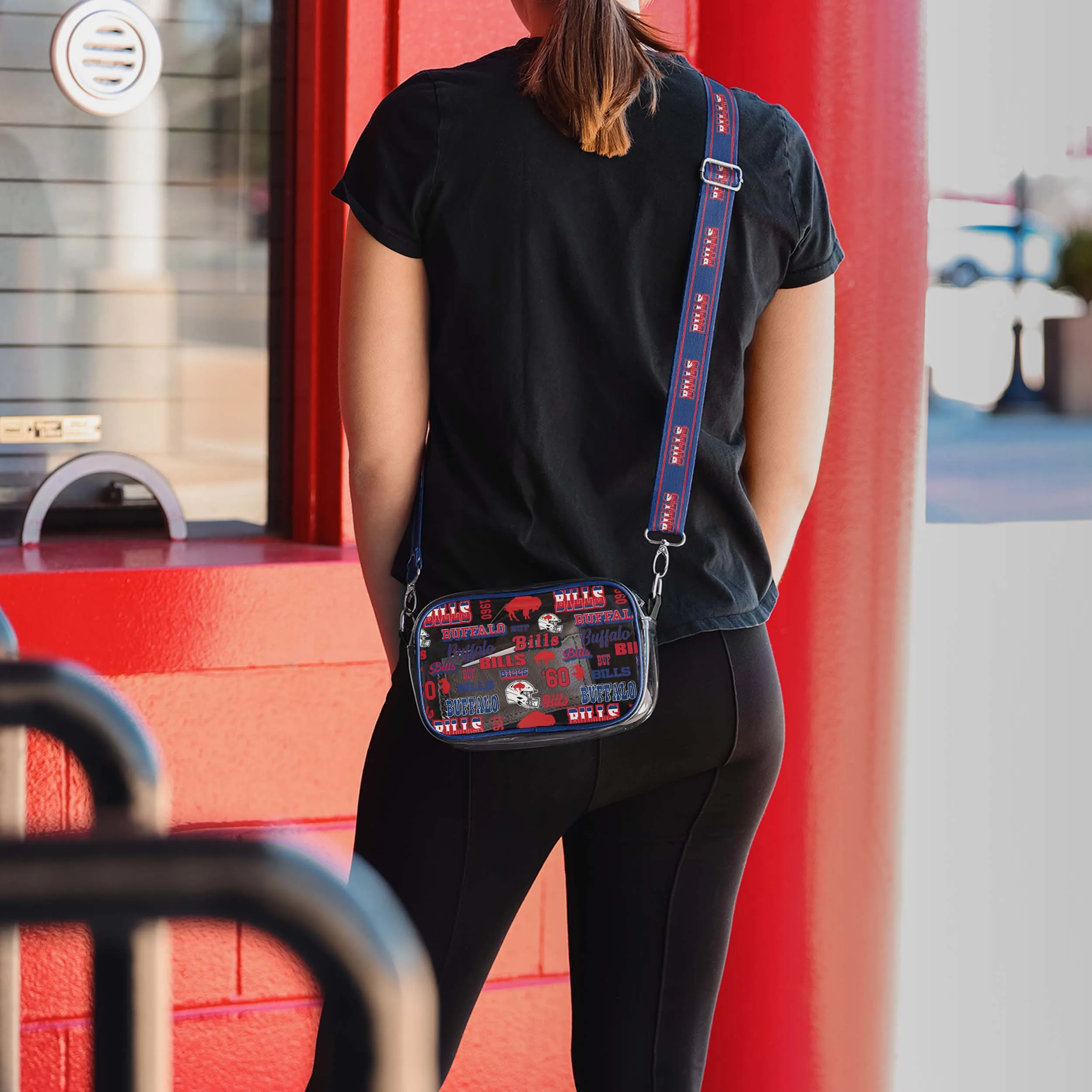 Buffalo Bills Repeat Retro Print Clear Crossbody Bag