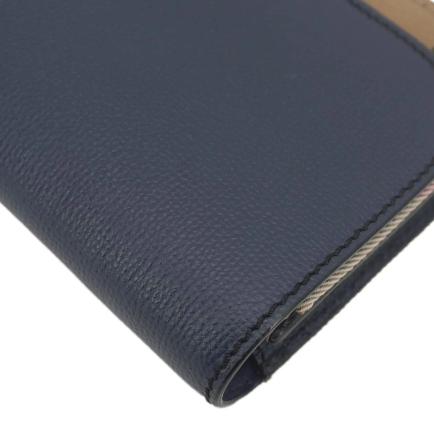 BURBERRY Hampshire Small House Check Crossbody Bag Navy Blue