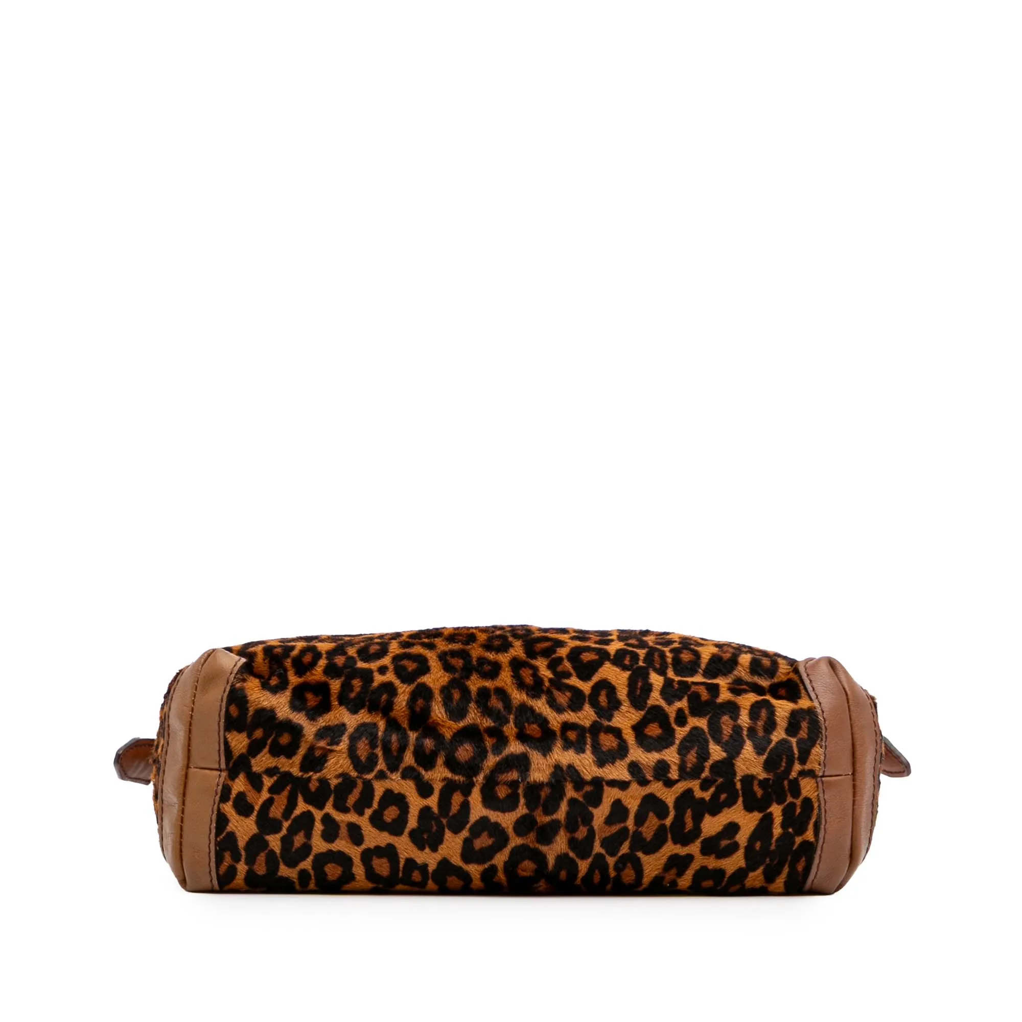Burberry Leopard Print Pony Hair and House Check Canvas Little Crush Crossbody