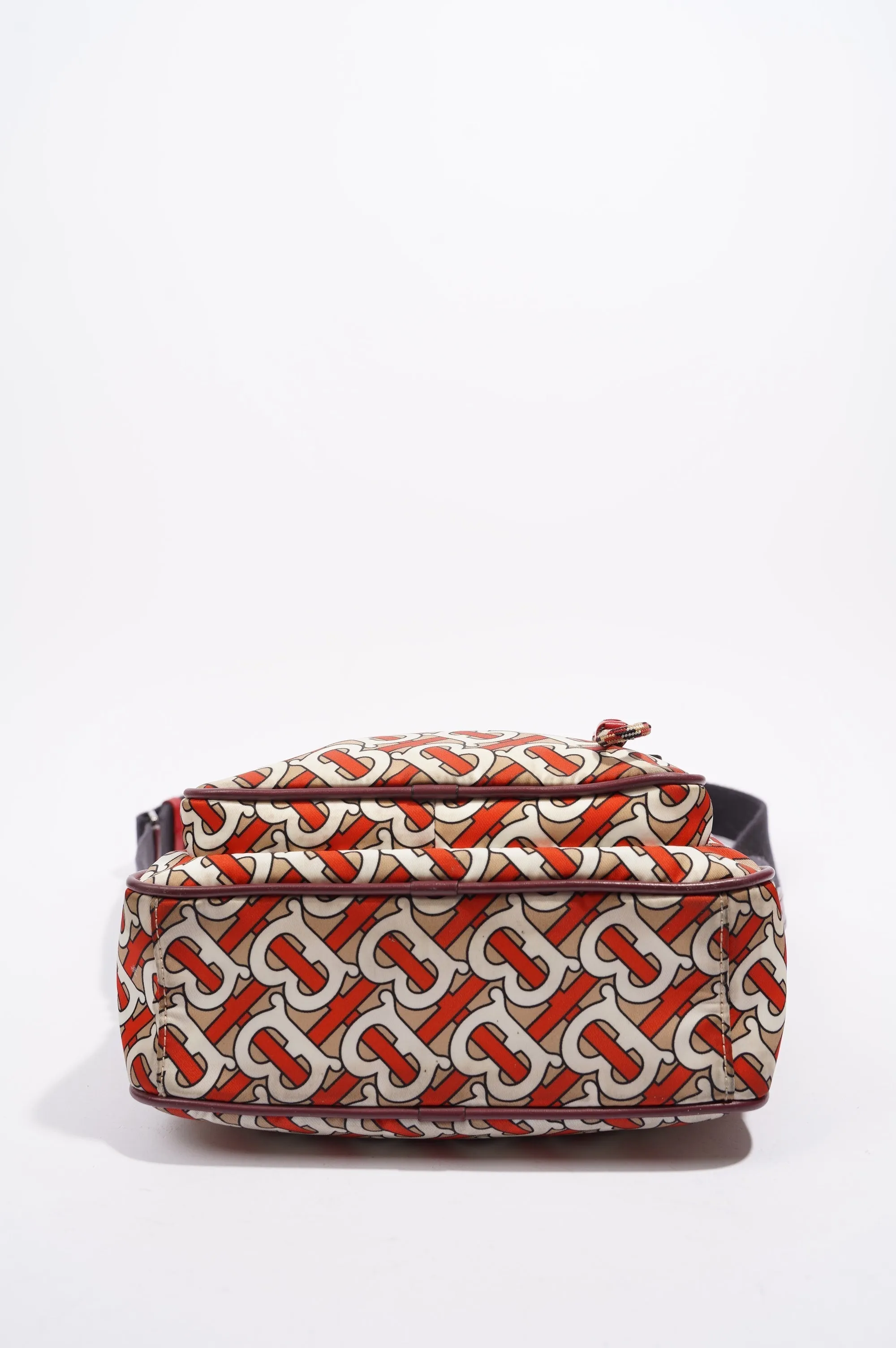 Burberry Womens Crossbody Nylon Bag TB Monogram Orange / Cream
