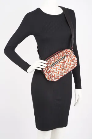 Burberry Womens Crossbody Nylon Bag TB Monogram Orange / Cream