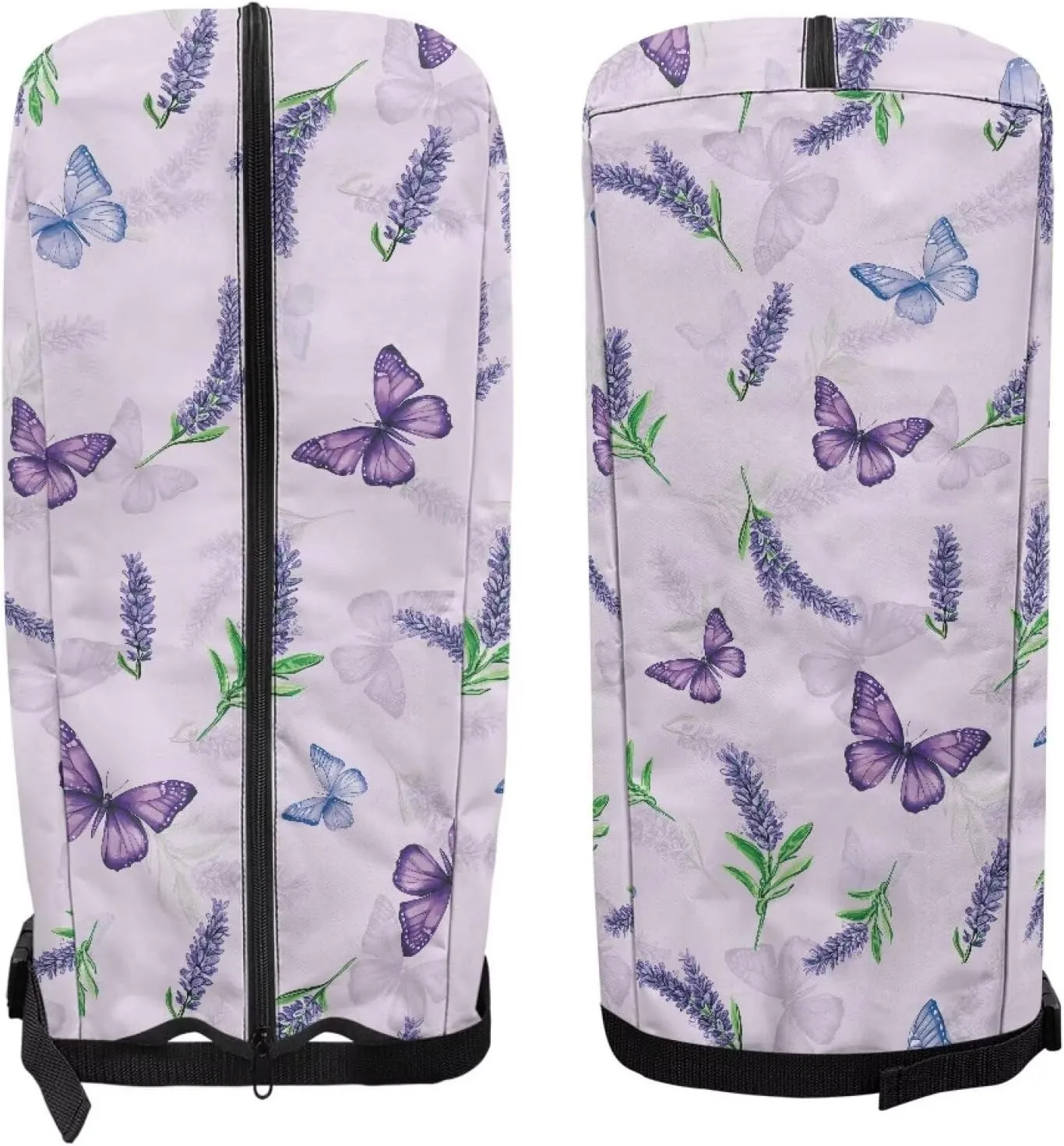 Butterfly Lavender Golf Bag Cover Hood Golf Bag Dust Cover for Clubs Protection with Snap Button and Zipper Easy Access One Size Fits All
