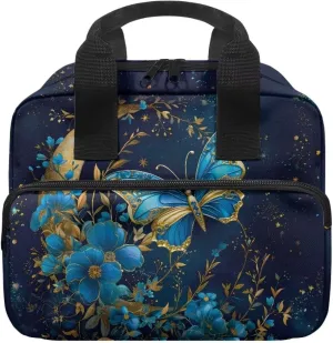 Butterfly Moon Flower Classic Bible Case for Women Bible Cover with Zippered Pockets Stylish Bible Cover Case Large Bible Tote Bag for Book Lovers