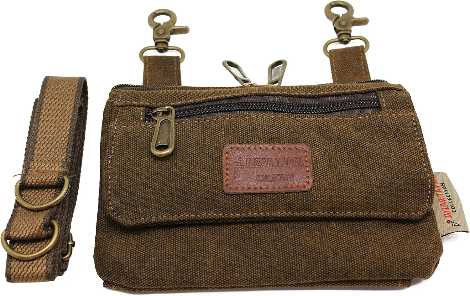 Canvas Purse for Women, Crossbody Bag, Clip-on Loop Hanging Wallet