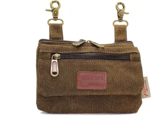 Canvas Purse for Women, Crossbody Bag, Clip-on Loop Hanging Wallet