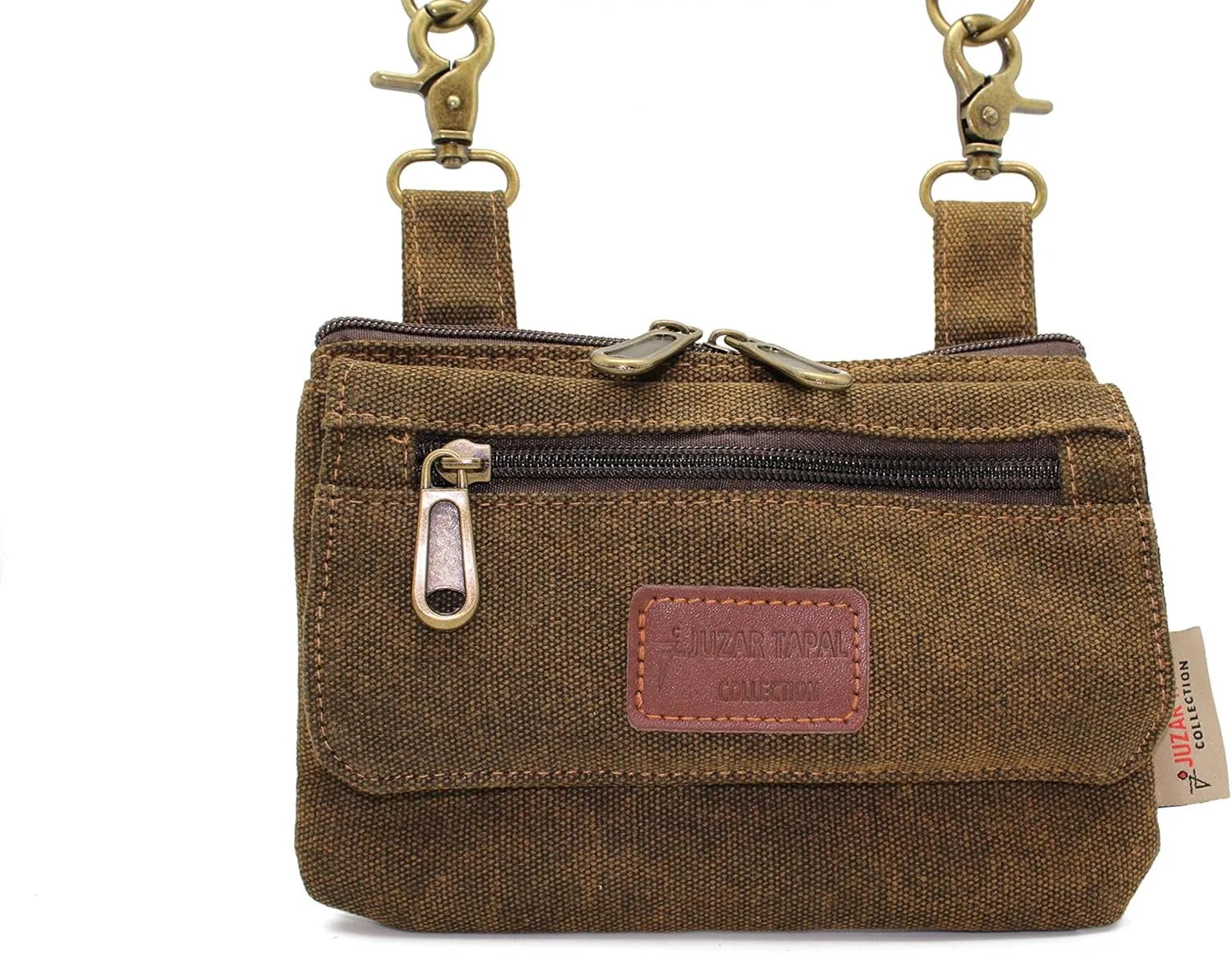 Canvas Purse for Women, Crossbody Bag, Clip-on Loop Hanging Wallet