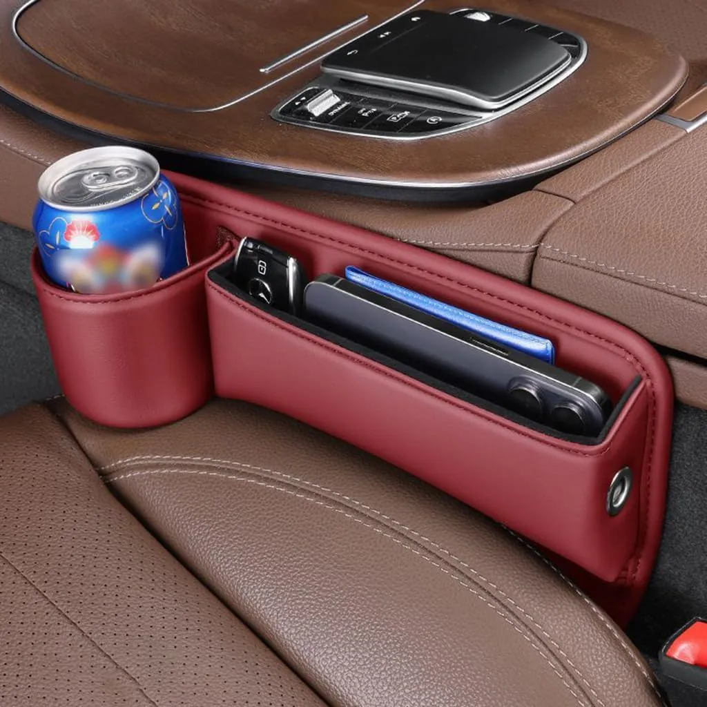 Car Seat Gap Filler Organizer for Land Rover Discovery III 2004 2005 2006 2007 2008 2009, Car Gap Filler Car Seat Storage Box Seat Gap Storage Box Car Accessories,Red