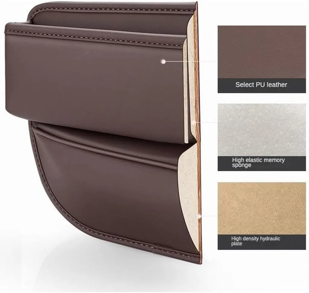 Car Seat Gap Filler Organizer for Land Rover Range Rover Velar 2017 2018 2019 2020 2021 2022, Car Gap Filler Car Seat Storage Box Seat Gap Storage Box Car Accessories,Brown