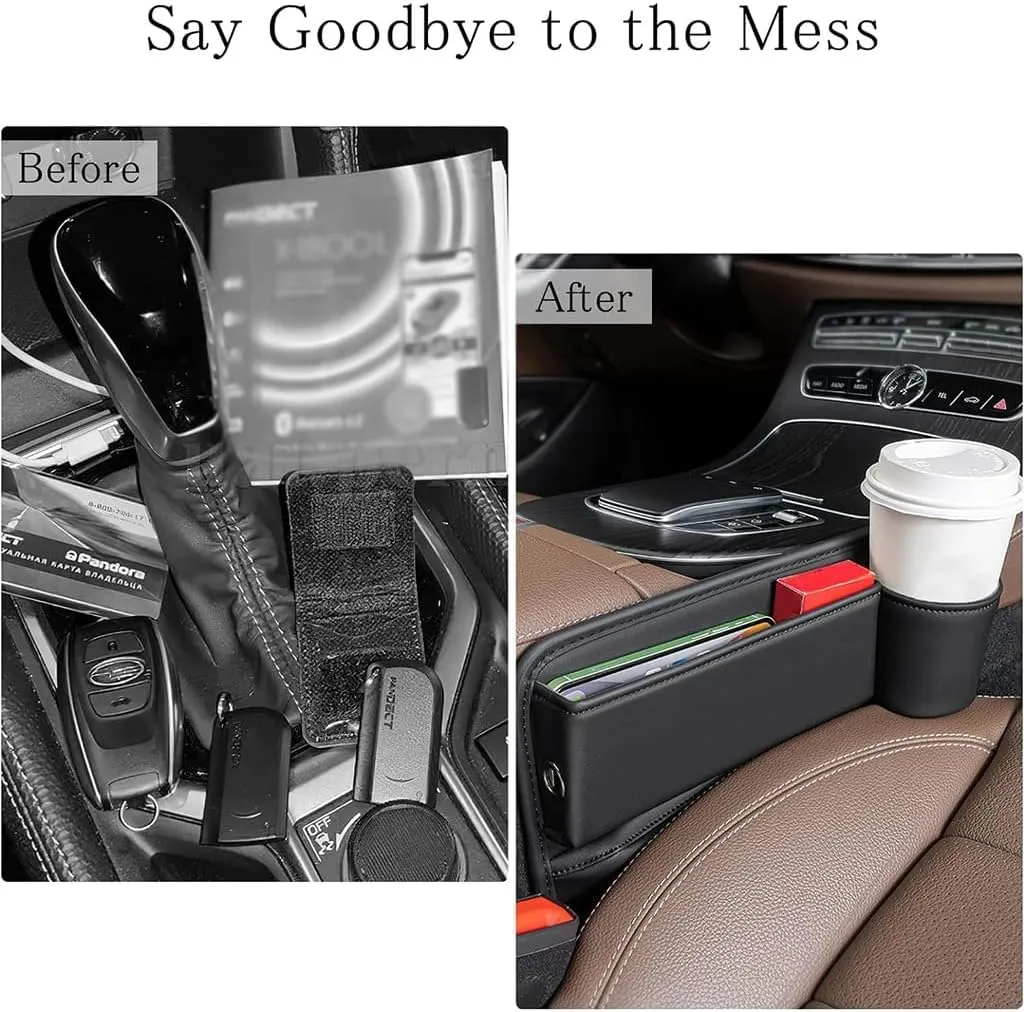 Car Seat Gap Filler Organizer for Mercedes-Benz C-Class All-Terrain 2021 2022 2023 2024, Car Gap Filler Car Seat Storage Box Seat Gap Storage Box Car Accessories,Black