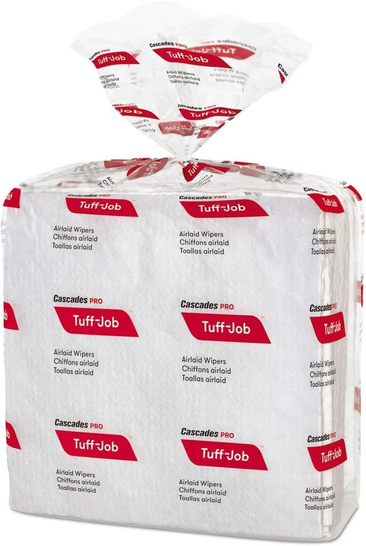 Cascades 32509 Presto-Wipes Airlaid Wipers Medium 12 x 13 White 50/Pack 900/Carton