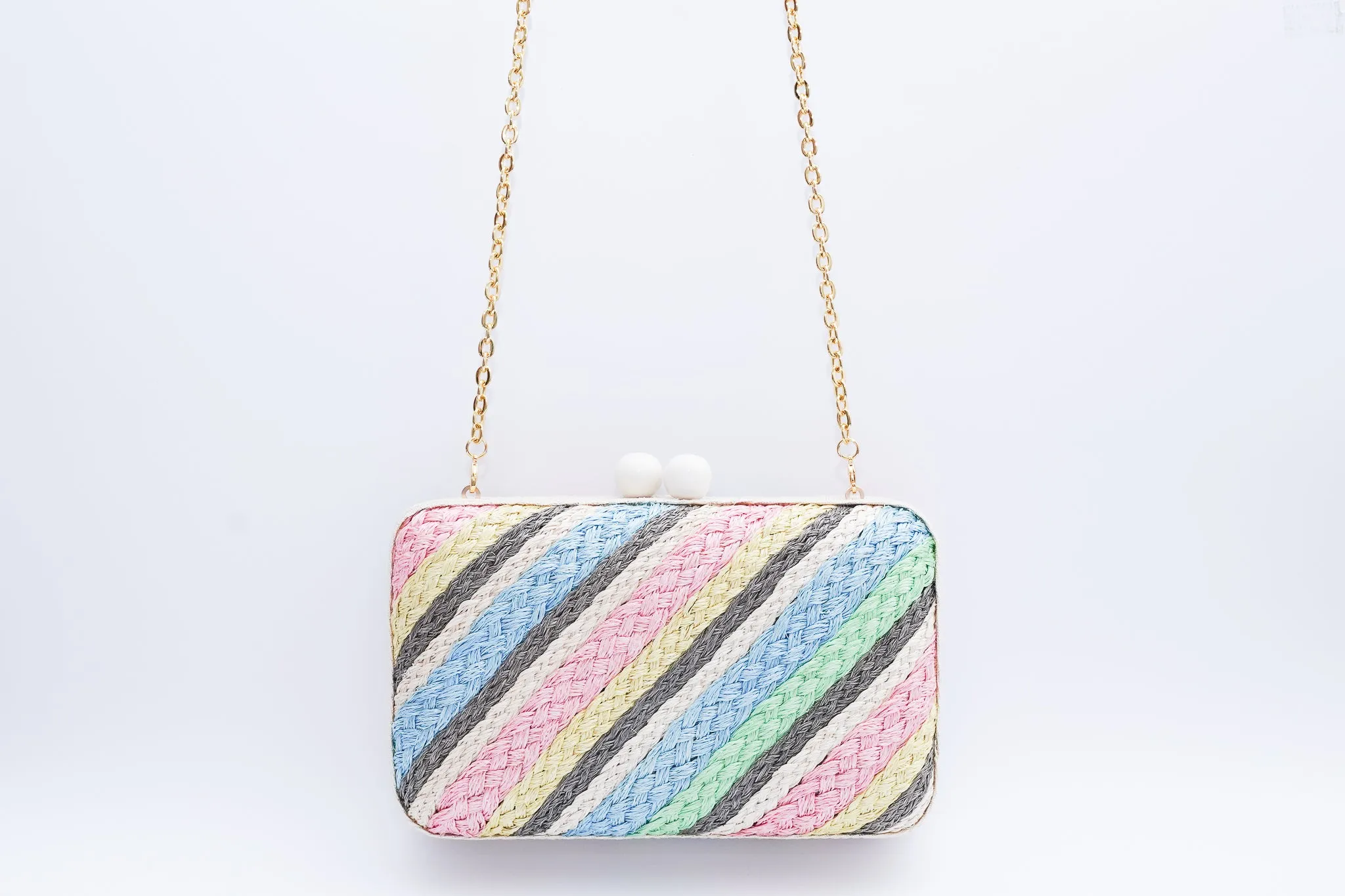 Cassia Clutch - Striped multi