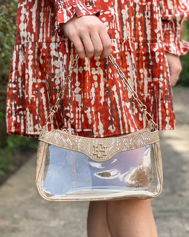 Cassidy Clear Crossbody - Metallic Tan