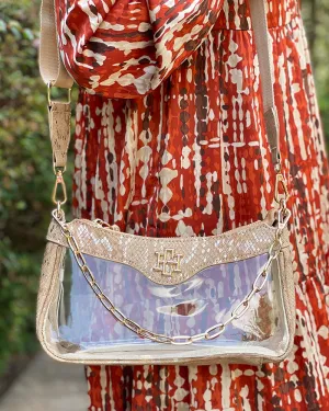 Cassidy Clear Crossbody - Metallic Tan