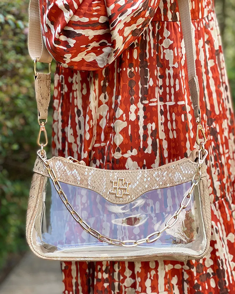 Cassidy Clear Crossbody - Metallic Tan