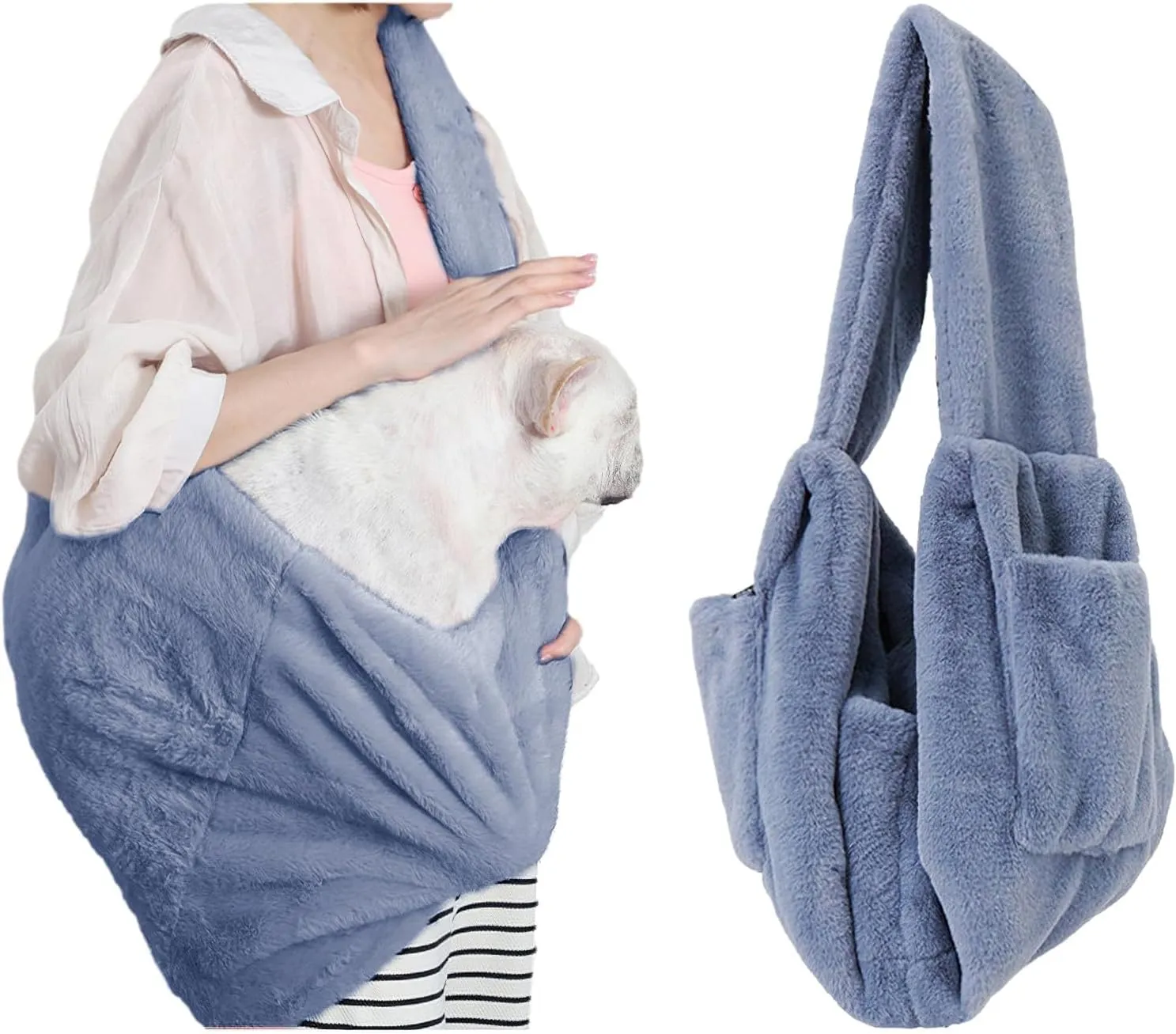 Cat Carrier Slings Soft Puppy Carrying Bag for Outdoor Travel Pet Boby Holder Hands Free for Small Dogs Kittens, Dark Grey