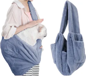 Cat Carrier Slings Soft Puppy Carrying Bag for Outdoor Travel Pet Boby Holder Hands Free for Small Dogs Kittens, Dark Grey
