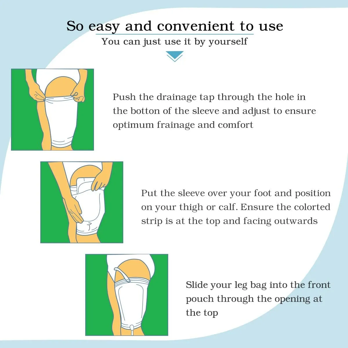 Catheter Leg Bag Holder 4 Count Fabric Catheter Sleeves Urine Leg Bag Holder - Urinary Drainage Bag Stay in Place Urine Bags for Legs Foley Catheter Bag Holder Strap for Men or Women (S-4pack)