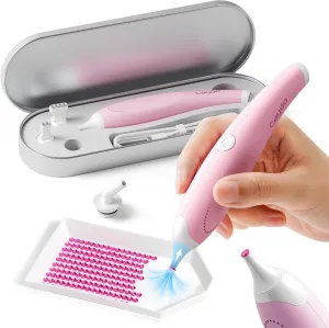 Caydo Cordless Electric Diamond Painting Pen, E-Painter for Diamond Painting - Diamond Art Pen with Vacuum Technology, Ergonomic Design & Storage Tray – No Wax, Patented (Pink)