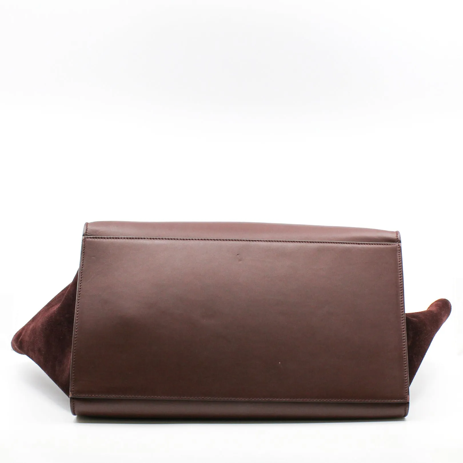 celine trapeze large red suede
