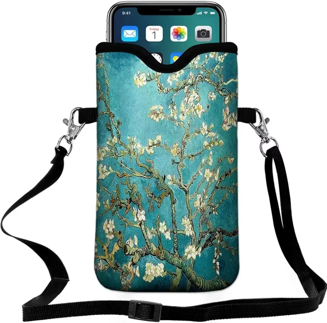 Cell Phone Sleeves Bag Case Crossbody Neoprene Holder Lanyard Phone Pouch for Women Men 7.5 X 4.5 Inche - Twig