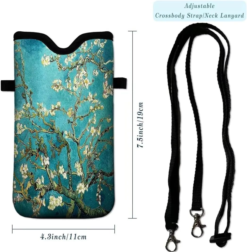 Cell Phone Sleeves Bag Case Crossbody Neoprene Holder Lanyard Phone Pouch for Women Men 7.5 X 4.5 Inche - Twig