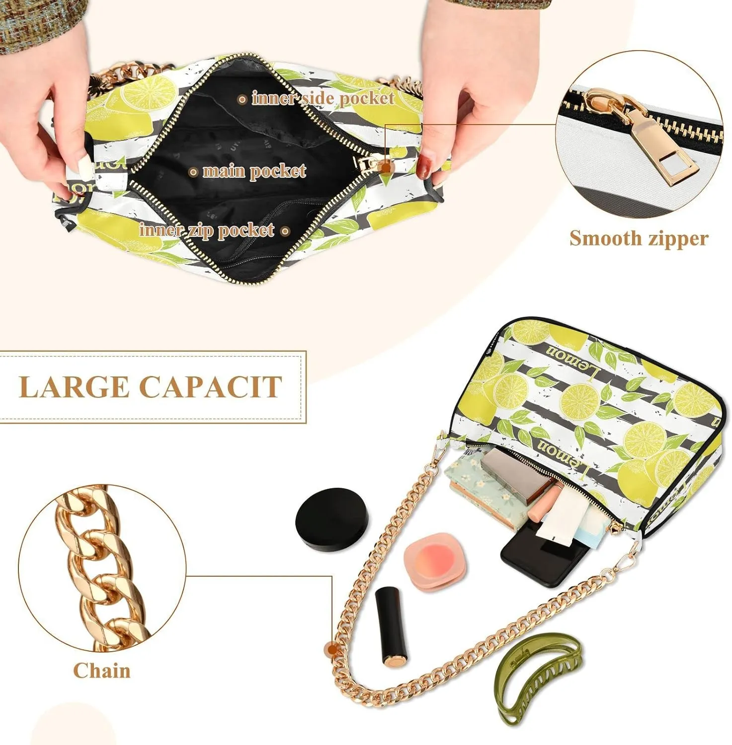 Chain Shoulder Bag Tote Handbag Purse for Women