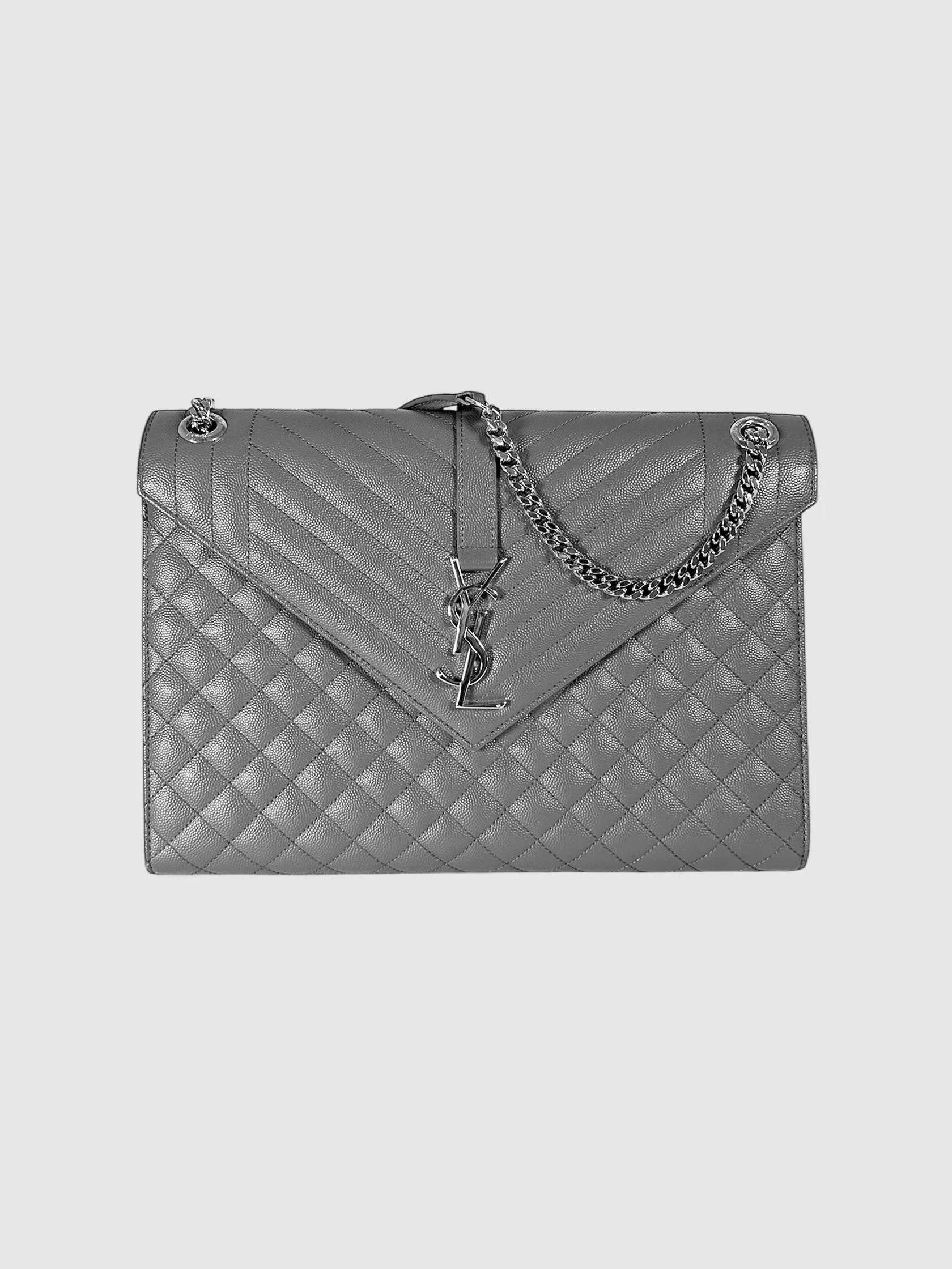Chain Strap Quilted Envelope Bag