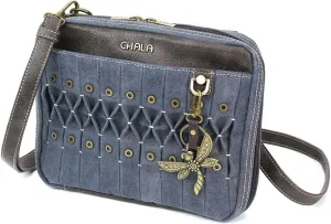 Chala Origami Xbody Crossbody Bag w/Metal Keychain - Dragonfly Blue