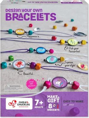 Chalk and Chuckles Bracelets Art and Crafts for Kids | DIY Bracelet Jewelry Kit for Kids Ages 7  | Creative Gifts for Girls and Boys 7, 8, 9, 10, 11,12 Years | 8 Bracelets | Creative Art