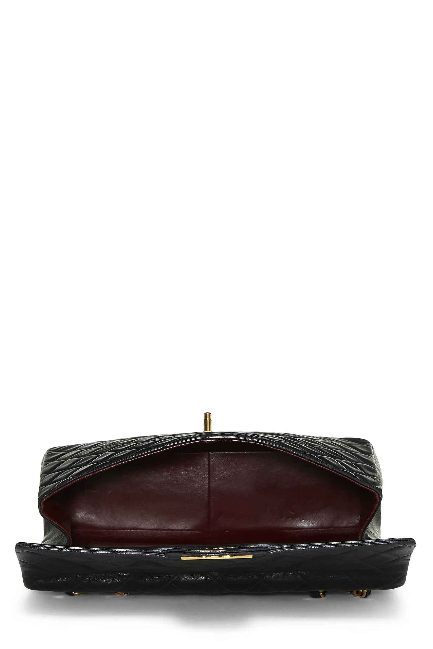 Chanel,  Black Quilted Lambskin Half Flap Maxi, Black