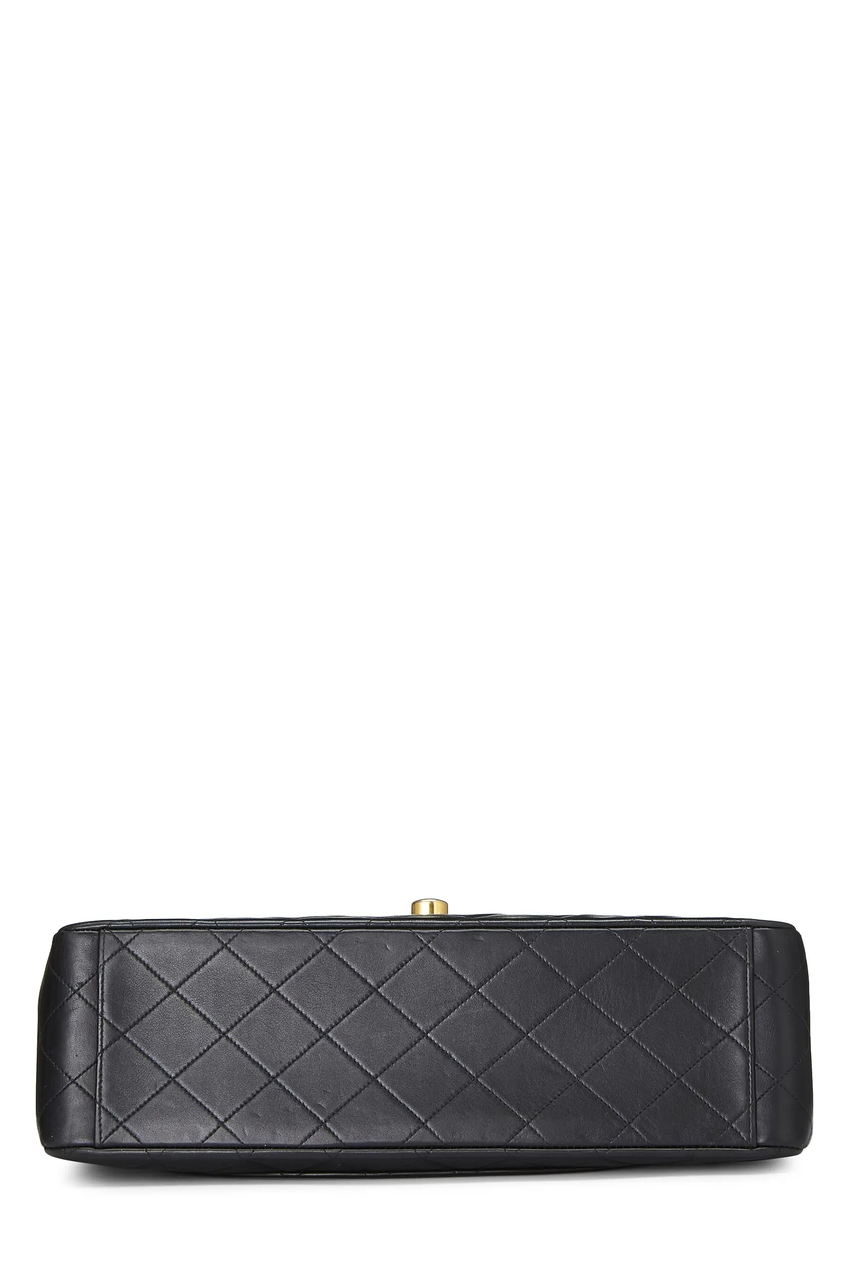 Chanel,  Black Quilted Lambskin Half Flap Maxi, Black