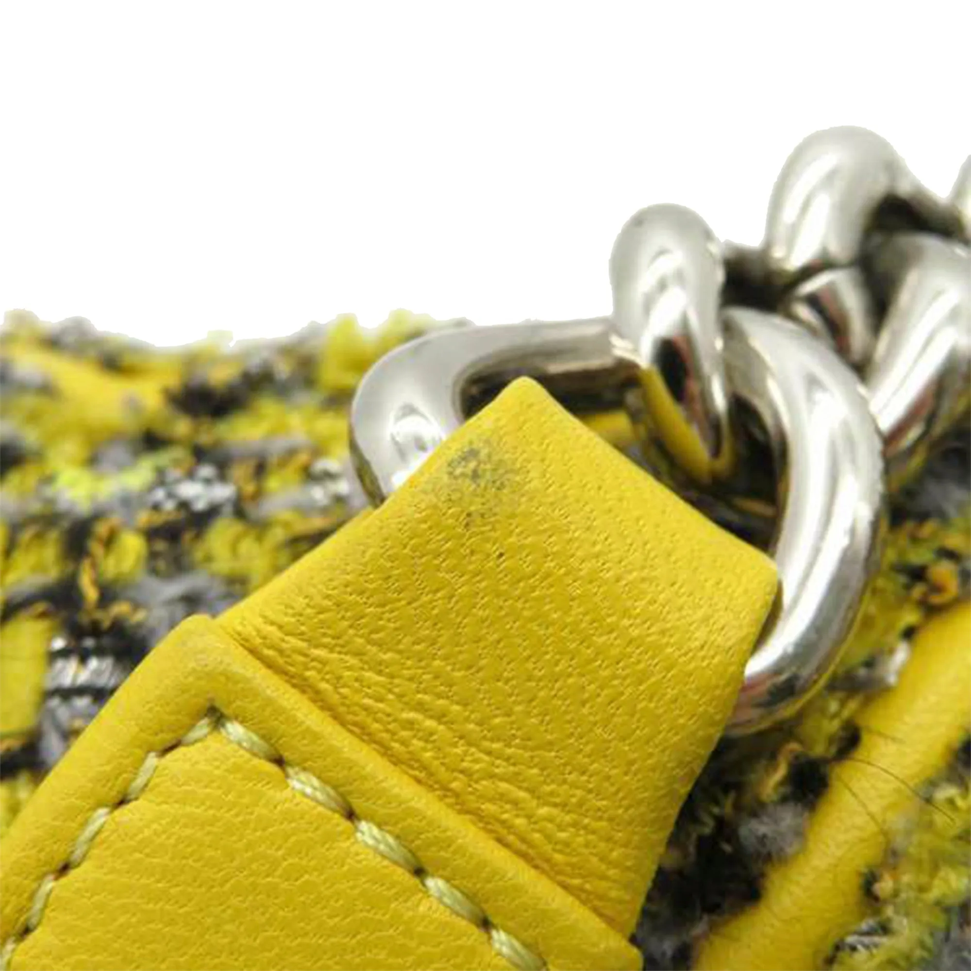 Chanel Medium Tweed Boy Bag Yellow - '10s