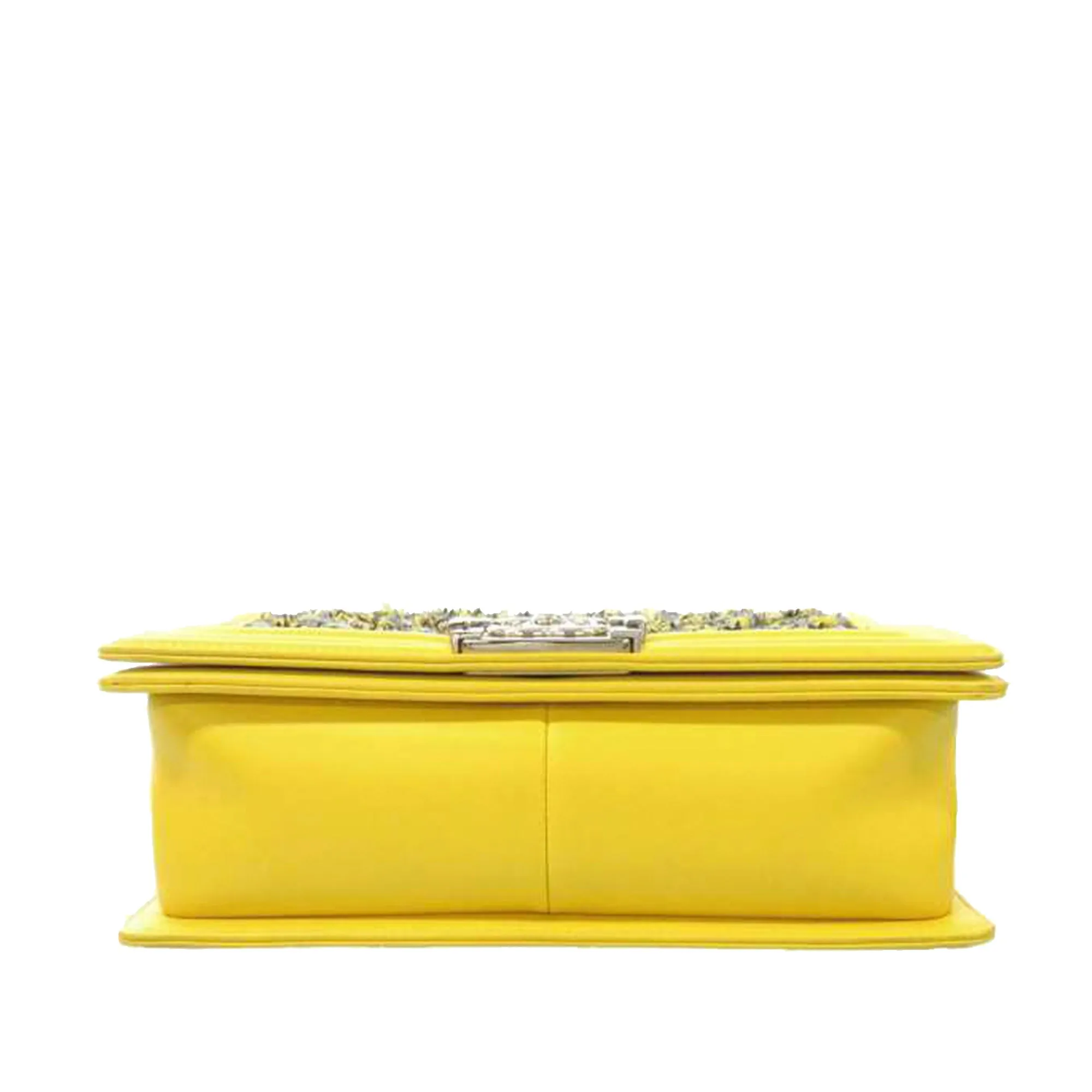 Chanel Medium Tweed Boy Bag Yellow - '10s