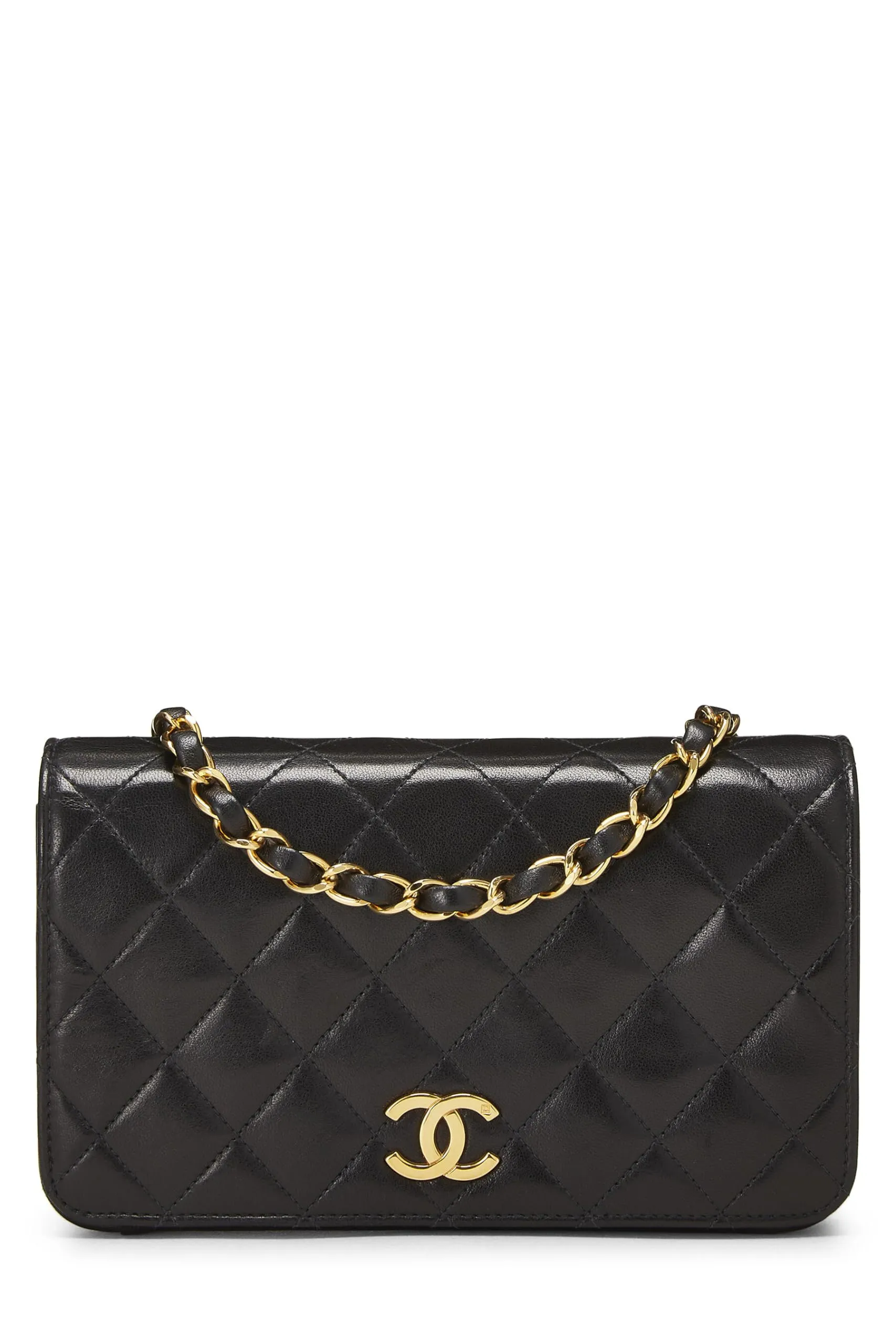 Chanel, Mini, Clearance Snap Lambskin Premium finish Black Black Quilted  Flap Full