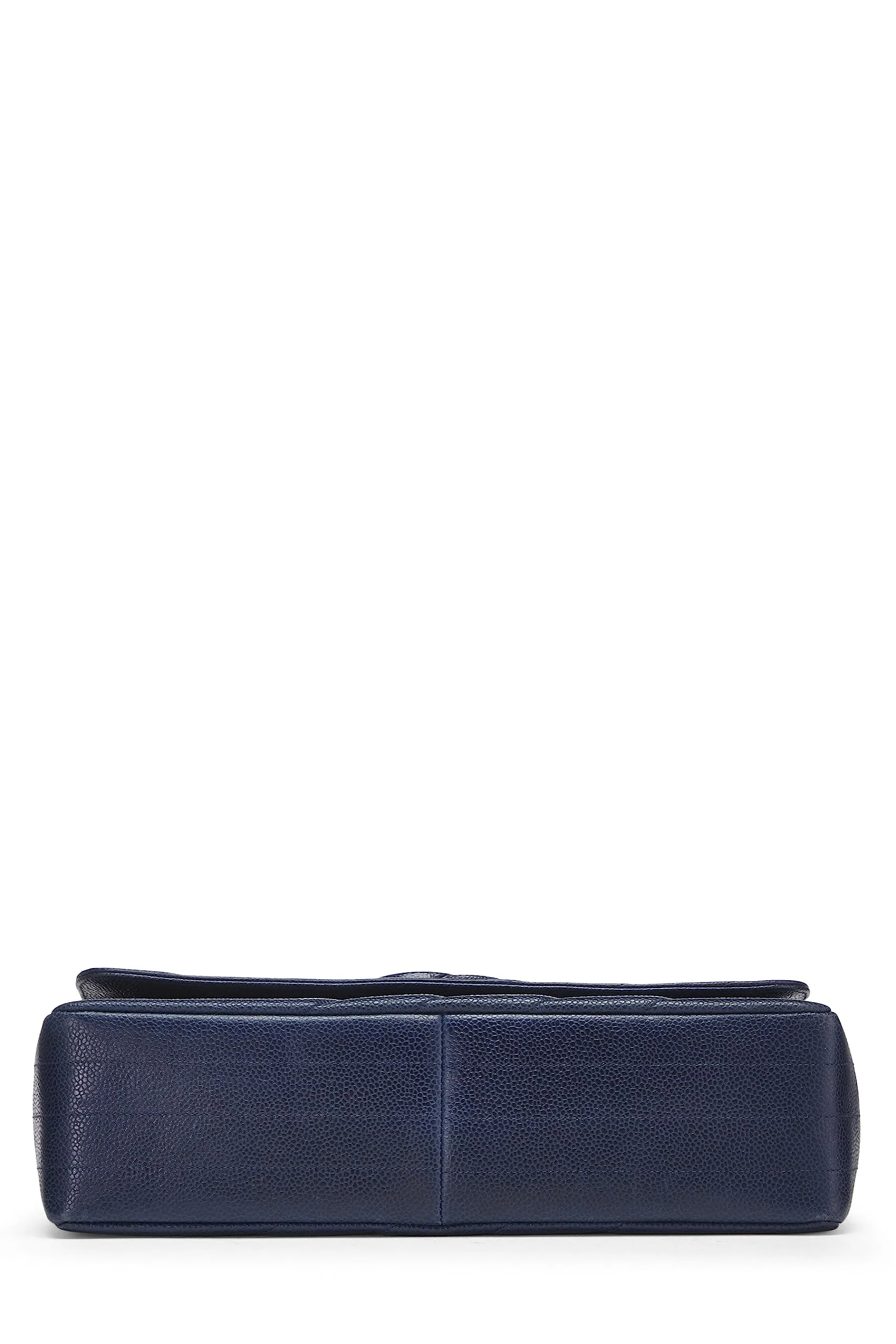 Chanel,  Navy Caviar Diagonal Jumbo Flap, Blue