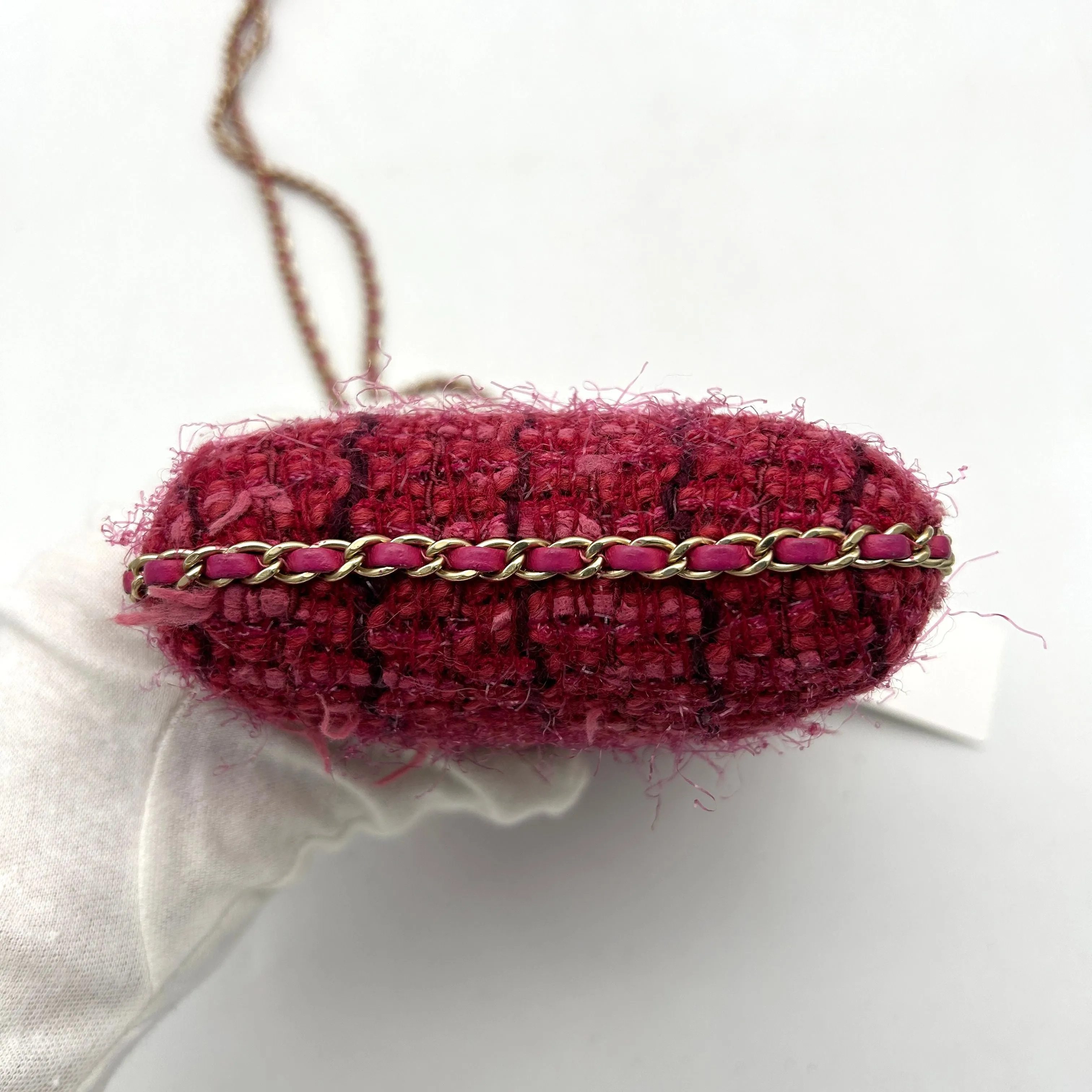 Chanel Tweed Chain Around Phone Holder Crossbody Bag - Pink Crossbody Bags, Handbags ch77157eh