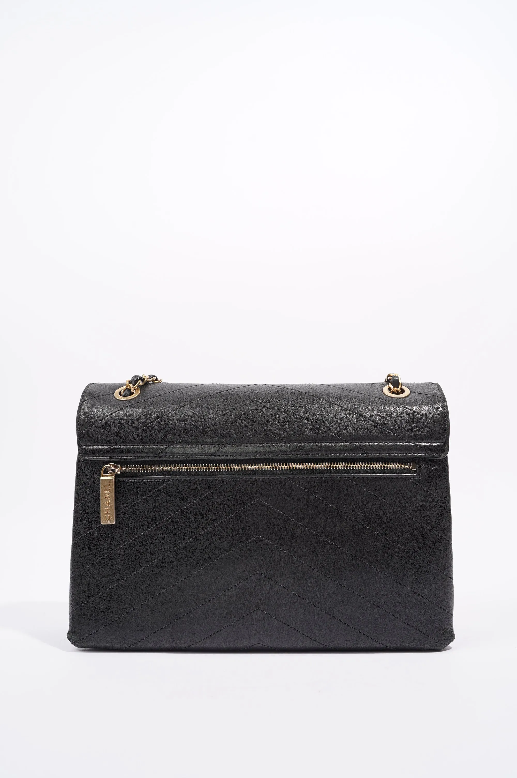 Chanel Womens Lambskin Crossbody Envelope Bag Black