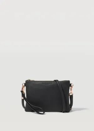 CHARLIE MIDDLETON Black Nappa Essential Crossbody Bag - Silver