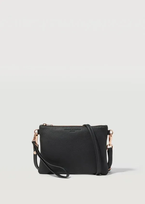 CHARLIE MIDDLETON Black Nappa Essential Crossbody Bag - Silver