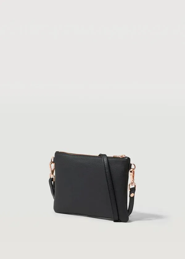CHARLIE MIDDLETON Black Nappa Essential Crossbody Bag - Silver