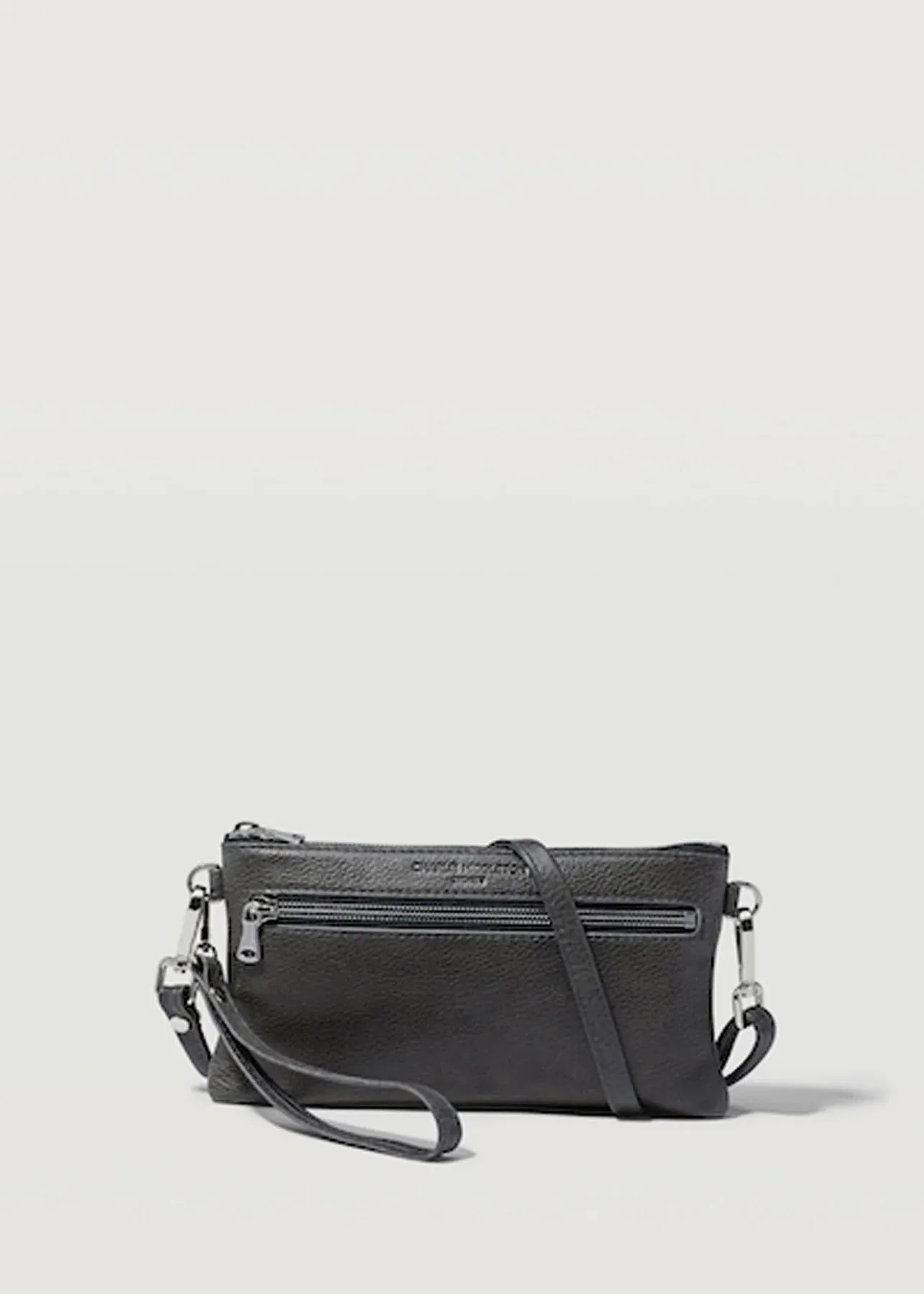 CHARLIE MIDDLETON Slate Mini Dual Zip Crossbody Bag - Silver