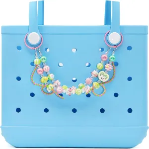 Charm for Bogg Bag, Bag Chain Accessories, Purse Strap Extender, Purse Chains For Women Rubber Beach Bag Tote Handbag Crossbody Shoulder Decoration, With Metal Buckle (Style 143